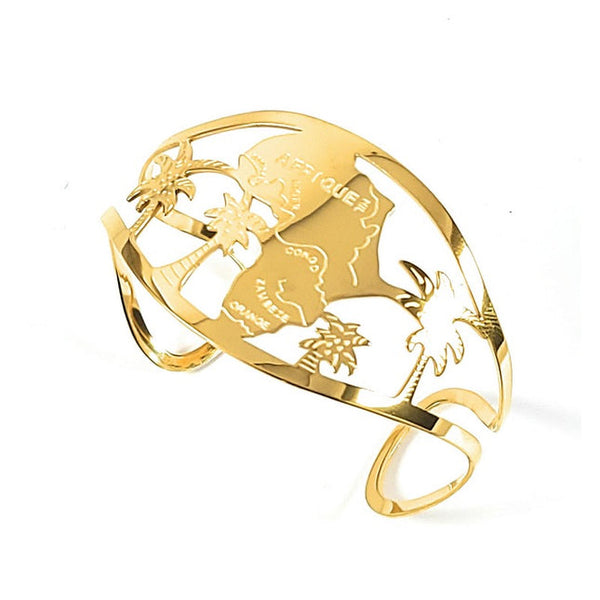Women's bracelet - 316 stainless steel gold-plated with African map motifs