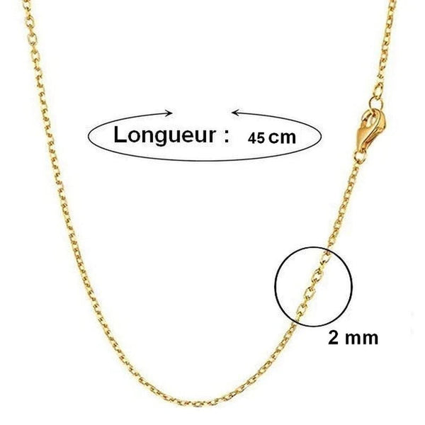 Stainless steel chain - Fine mesh gold color 45 cm - 2 mm