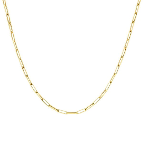 Edelstahl Halskette Kette gold dünn Büroklammer Kette 45 cm