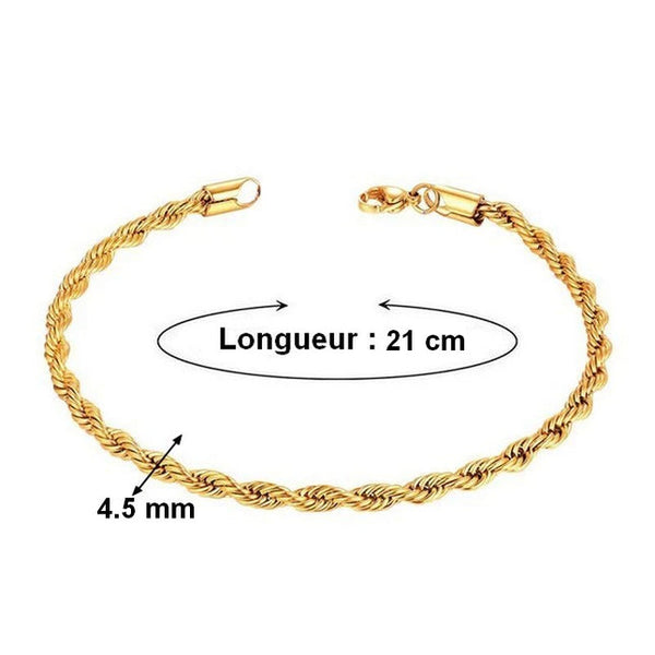 Damenarmband – 4,5 mm gedrehte Glieder – 21 cm
