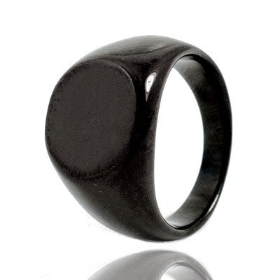 316 Stahlring - Schwarze Farbe - Siegelring