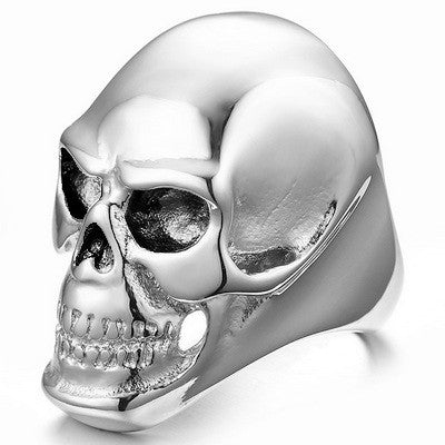 316 Stahlring - Silberfarbe - Totenkopf