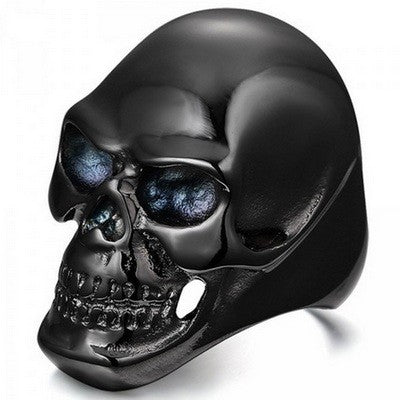 316 Stahlring - Schwarze Farbe - Totenkopf