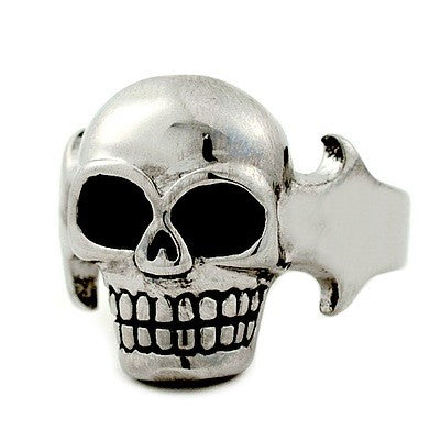 316 Stahlring - Silberfarbe - Kleiner Totenkopf