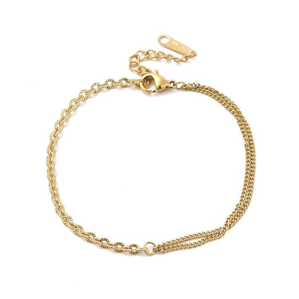 Flexibles goldenes Doppelkettenarmband