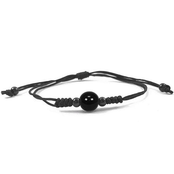 Ceramic cord bracelet for women - Black ball