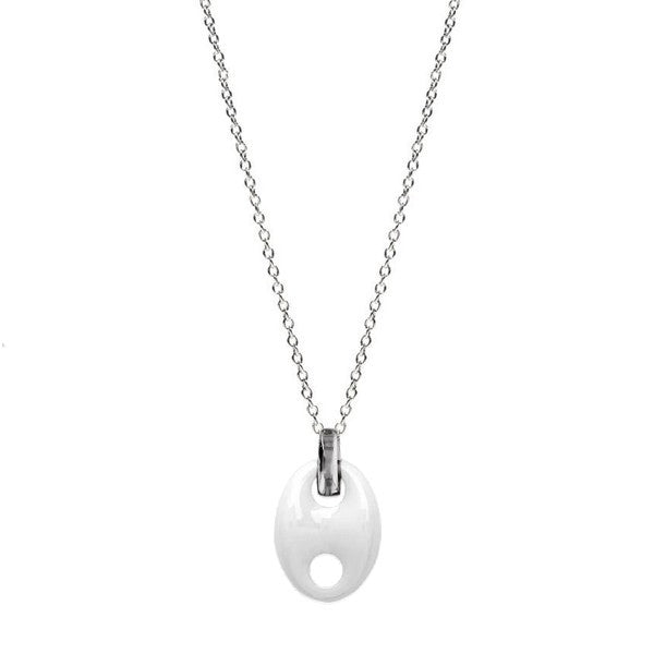 Ceramic steel necklace for women - Coffee bean