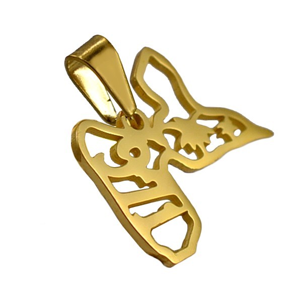 Mixed pendant - Openwork 316 steel, gold-plated - 971