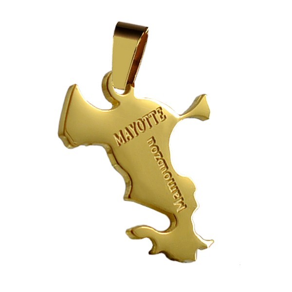 Mixed pendant - Gold-plated 316 steel - Mayotte