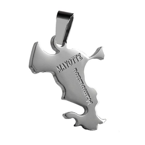 Mixed pendant - Silver-plated 316 steel - Mayotte