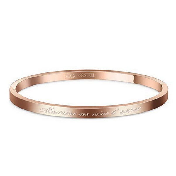 Women's steel message bracelet - Rose gold color - 'Godmother my queen of love'