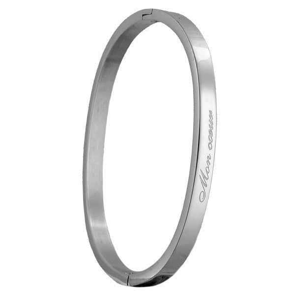 Children's steel message bracelet - Silver color - engraving 'My heart'