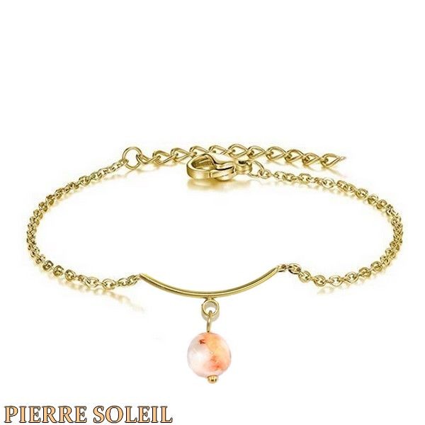 Women's Bracelet - Steel &amp; Natural Stone - Sun Stone