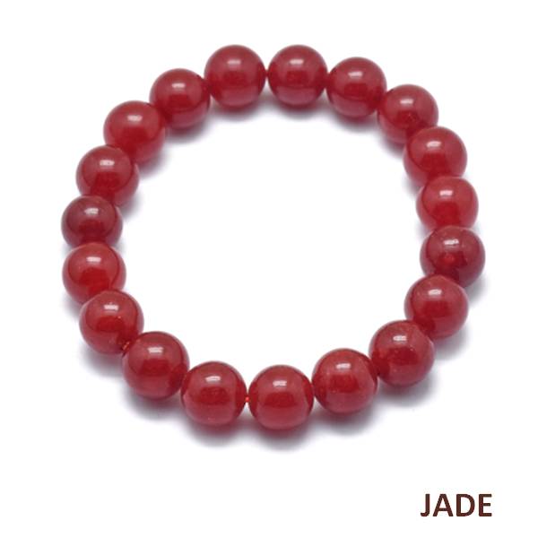 Bracelet for men or women - 6 mm natural stone - Jade