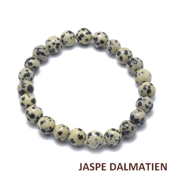 Bracelet for men or women - 6 mm natural stone - Dalmatian Jasper