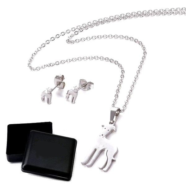 Greyhound Necklace &amp; Earrings Set