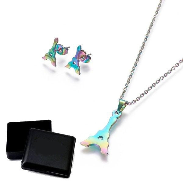Eiffel Tower Reflections Necklace &amp; Earrings Set