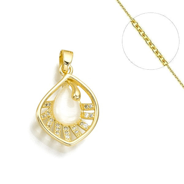 Halskette mit Kette und Anhänger aus Zirkonia