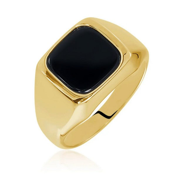 Siegelring aus 316er Stahl, gold und schwarz