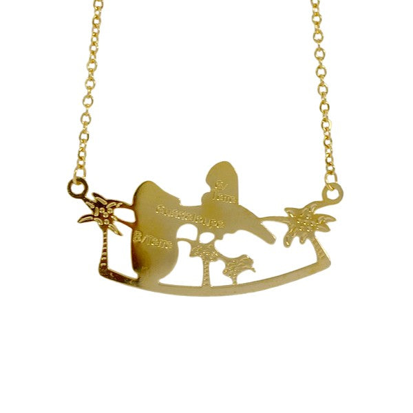 Guadeloupe gold stainless steel necklace