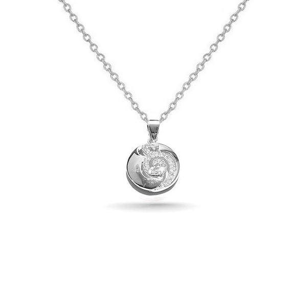 Collier rhodié chaîne et pendentif escargot