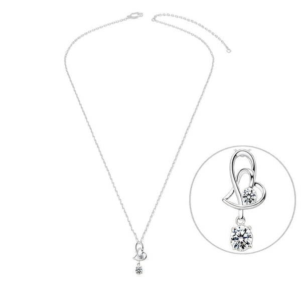 925 silver necklace with white oxide heart