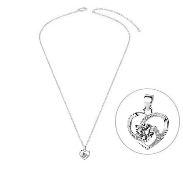 925 silver necklace with zirconium oxide heart
