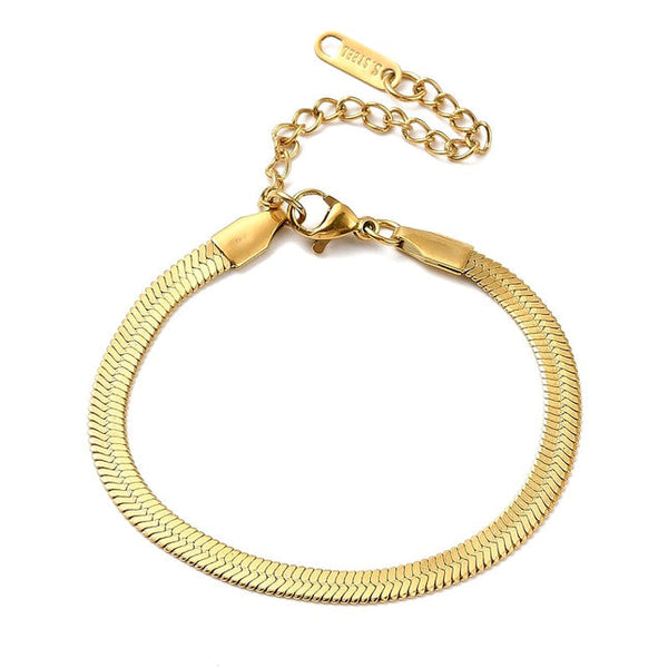 Damenarmband - 4 mm Chevron-Geflecht