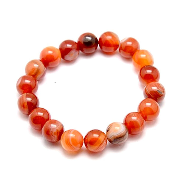 Bracelet for men or women natural stones striped agate 6 mm