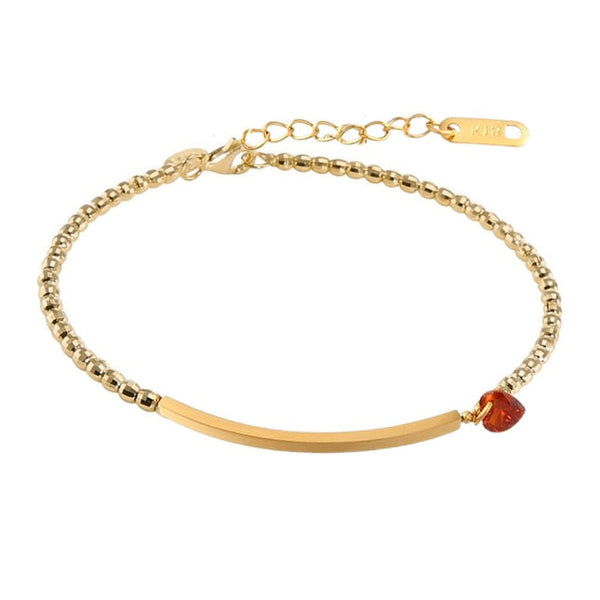 Flexibles Damenarmband mit Kugelkette und Herzanhänger