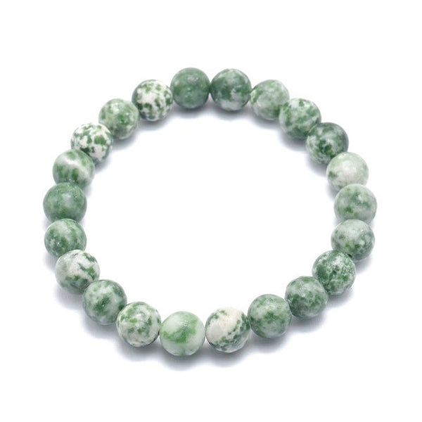 Bracelet for men or women - 6 mm natural stone - Green Jasper