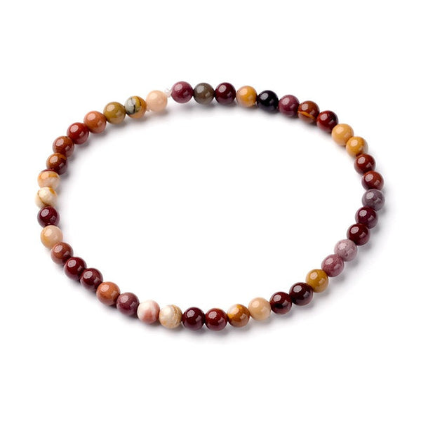 Bracelet for men or women natural mokaite stones 4 mm