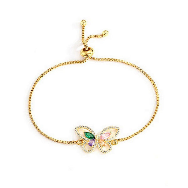 Damenarmband - Schmetterlingsschieber mit eingesetzten Zirkonia