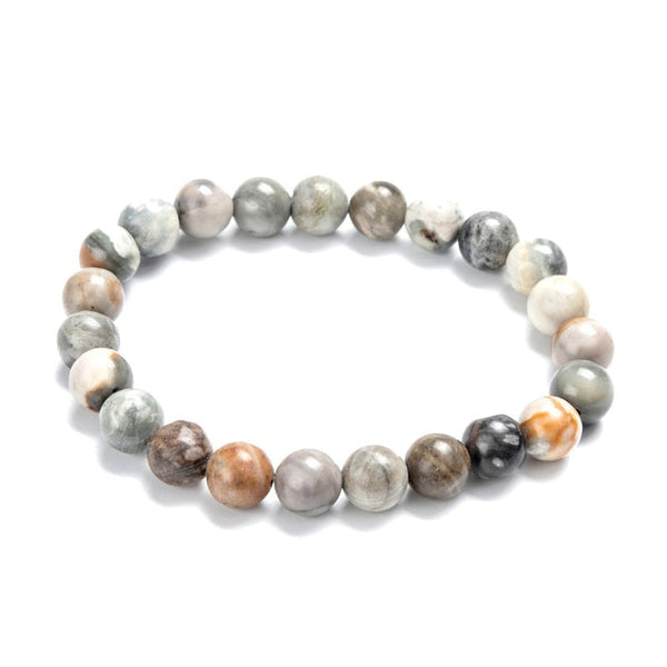 Bracelet for men or women natural stones picasso jasper 8 mm