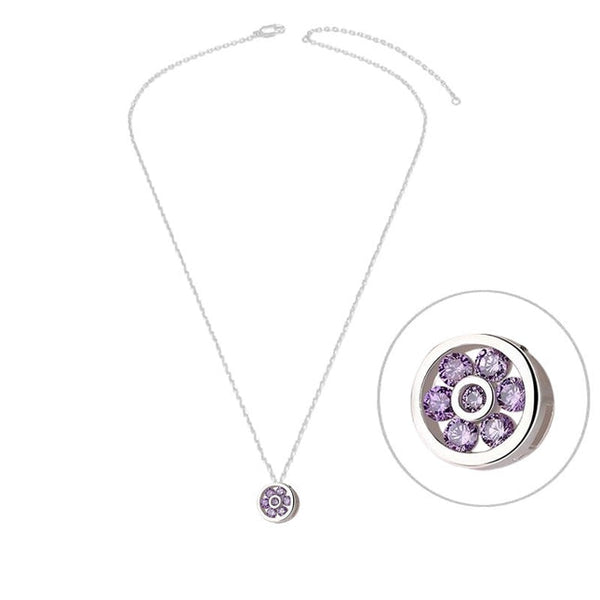 925 silver necklace with pink oxide rosette