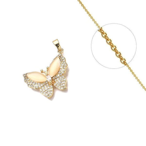 Schmetterlingskette und Anhängerkette mit Zirkonium