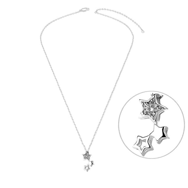 925 silver necklace with white oxide stars