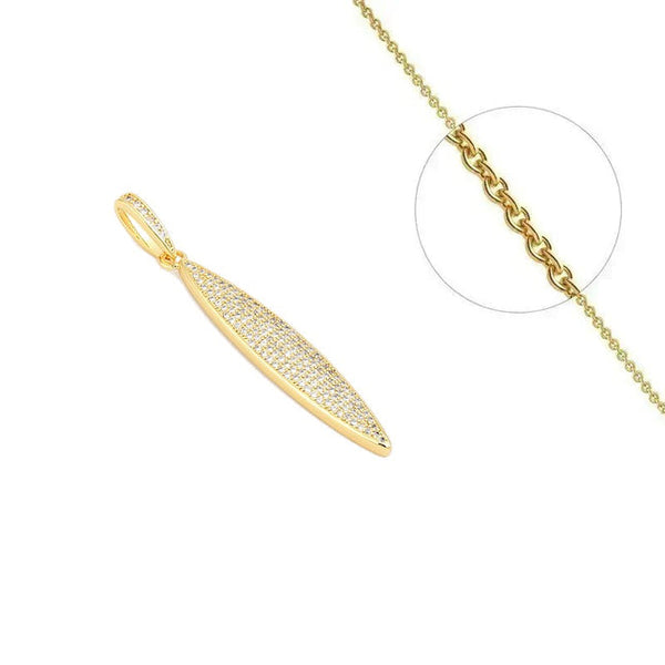 Goldkette und Tropfenanhänger mit eingefassten Zirkoniasteinen