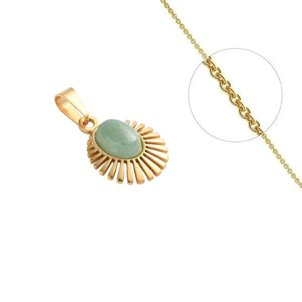Goldkette und Anhänger aus natürlichem Aventurinstein