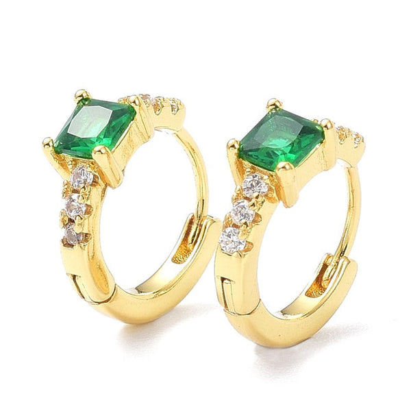 Creolen mit grünen Zirkonia-Diamanten