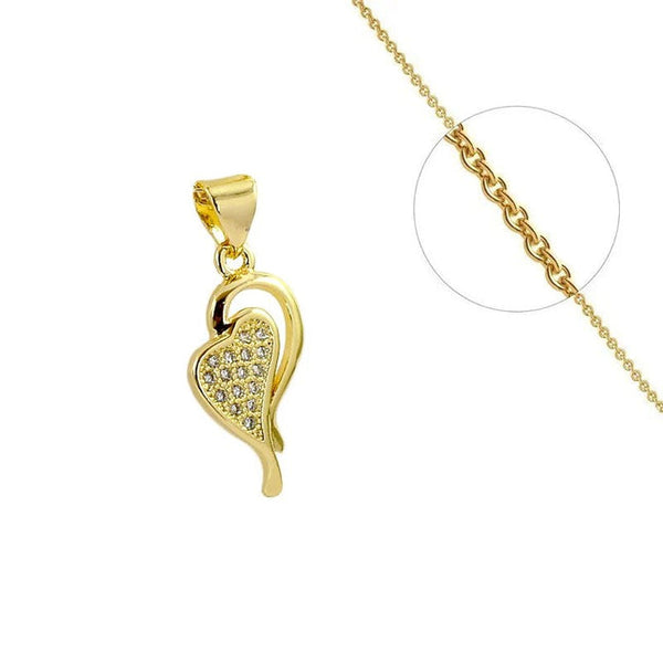 Originelle Herzkette für Damen mit Zirkonia besetzt