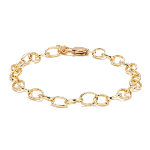Flexibles goldenes CZ-Diamant-Kettenarmband