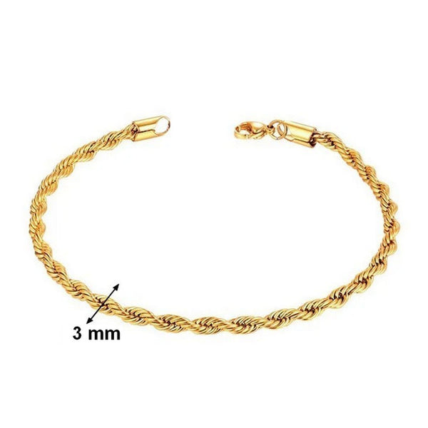 Damenarmband – 3 mm gedrehte Glieder