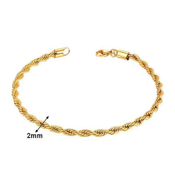Damenarmband – 2 mm gedrehte Glieder
