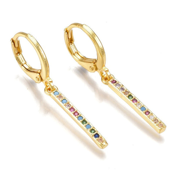 CZ-Diamant-Tropfen-Creolen in Farben