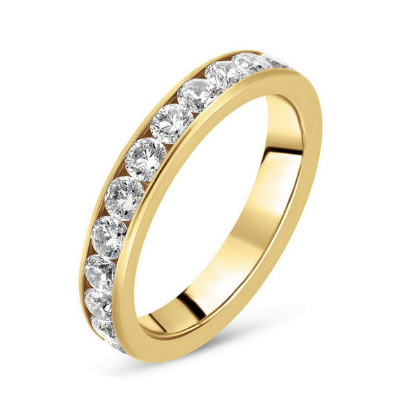 Ehering aus Edelstahl mit goldenem CZ-Diamant