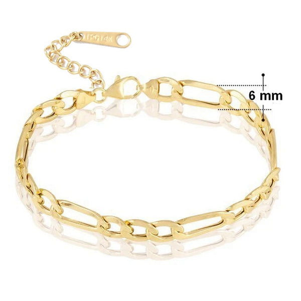 Damenarmband - Figaro-Geflecht - 6 mm