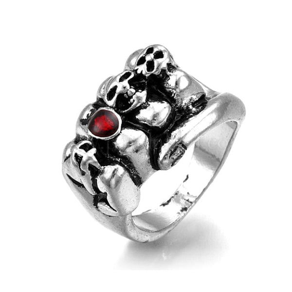 Edelstahl-Silber-Siegelring mit Faust