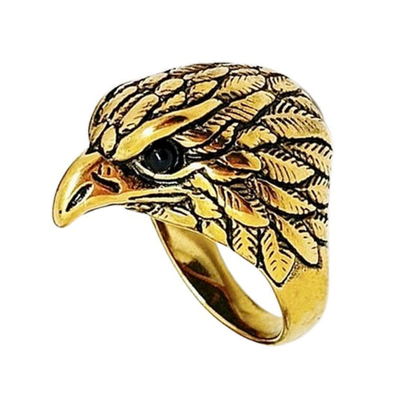 Goldener Adlerkopf-Ring aus Edelstahl
