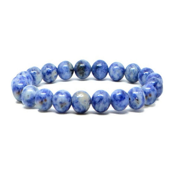Armband für Männer oder Frauen - 6 mm Naturstein - Blauer Jaspis